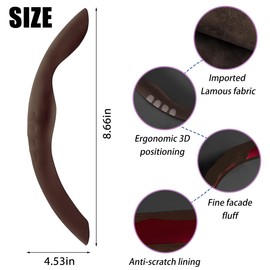 KHGUZ Car Steering Wheel Cover, Suede Leather Anti Slip Segmented Vehicle Steering Wheel Protector, Breathable Automotive Interior Protection Guard Accessories, Universal Fit (Coffee)