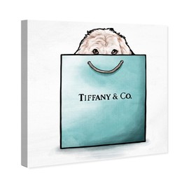 The Oliver Gal Artist Co. Fashion and Glam Wall Art Canvas Prints 'Shop and Peek Buddy' Home Décor 24" x 24" Blue, White