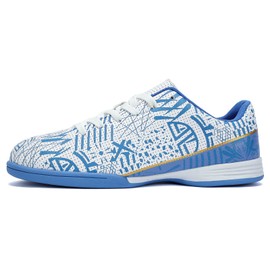TMRUNI Indoor Soccer Shoes Mens Futsal Shoes Youth Indoor Sneakers Football Shoes Blue