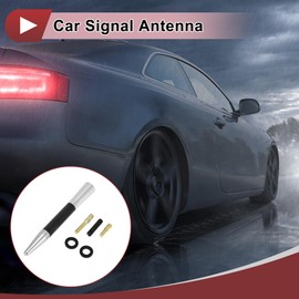 HEROFFIX 1 Set Car Telescopic Extension Type Antenna Truck Aluminum Alloy ABS Roof Mount Antenna Decoration Only Silver Tone