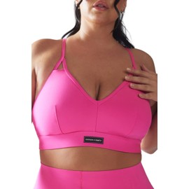 Savage X, Womens, Spotlight Low-Impact Sports Bra, Pink Highlighter, 2X