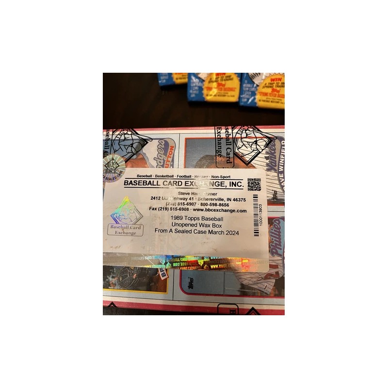 1989 Topps Baseball Wax Box BBCE-Possible Randy Johnson Ken Griffey