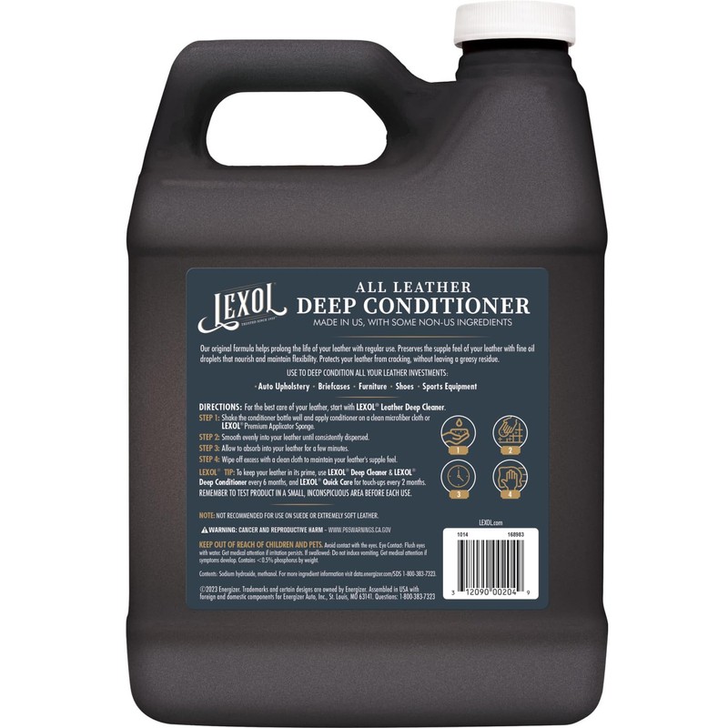 Lexol Deep Leather Conditioner, Use on Car Leather Upholstery, Shoes,