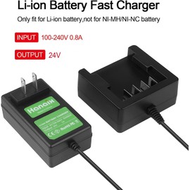 Hanaix 24V Battery Charger for Greenworks 29842 29852 29322 BAG708 BAG711 Compatiblewith Greenworks G-24 24V Battery Charger(Li-ion)