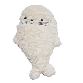 GAMAGO Seal Pup Heating Pad Pocket Pal, Microwavable Pillow for Cramps, Aches & Anxiety Relief, Adorably Cute Heatable Pack Stuffed with Eco-Friendly Buckwheat & Dried Lavender, 6.5 Inches, White