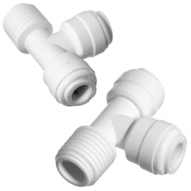 iSpring 7544KX2 T-Splitter 1/4" NPT thread and 1/4" Quick Connect Fitting, 2 Pack
