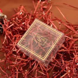 60 Packs Clear PVC Boxes,3.1" x 3.1" x 1.57" Plastic Favors Boxes Gift Boxes Transparent Cube Boxes Single Individual Packaging for Macaron Candy Minigifts Wedding Party