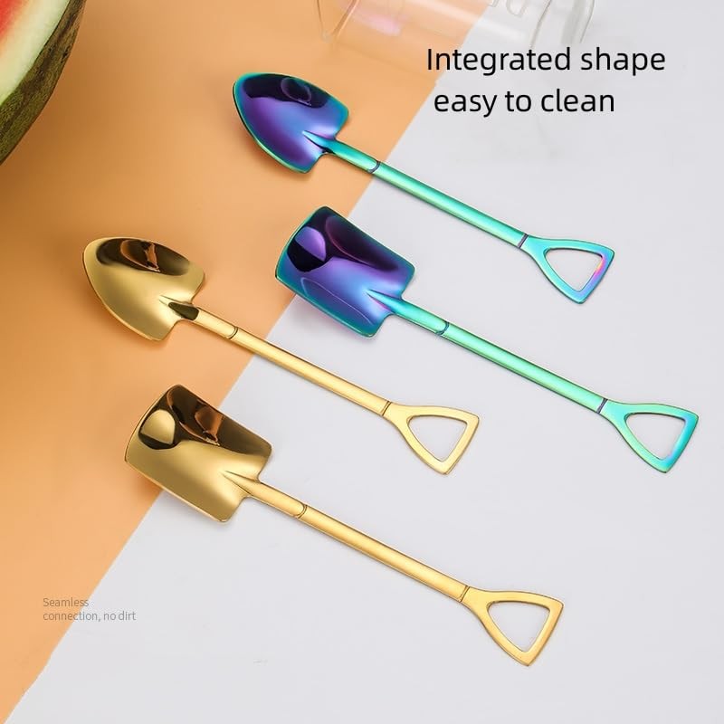 Coffee Spoons Stainless Steel Tea Round Dessert Long Handle for