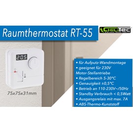 Socket Thermostat, Max. 3500 W, On/Off/Auto, 230 V for Heating and Cooling Devices