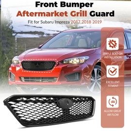 CZCJGD Upgraded Front Bumper Upper Grille Compatible with Subaru Impreza 2017 2018 2019 Aftermarket Front Grill Replacement Decoration Trim, Glossy Black