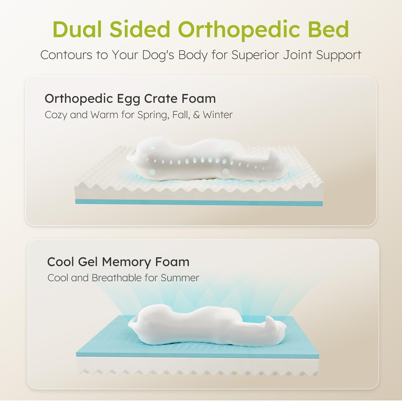 CWAWZ Extra Large Dog Bed, Orthopedic Dog Bed with Cooling