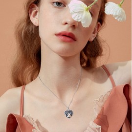 Sterling Silver Heart Locket Necklaces That Holds Picture Lucky Elephant Locket Pendant Necklace Jewelry Gifts for Women Teen Girls Mom Daughter Birthday Mother's Day