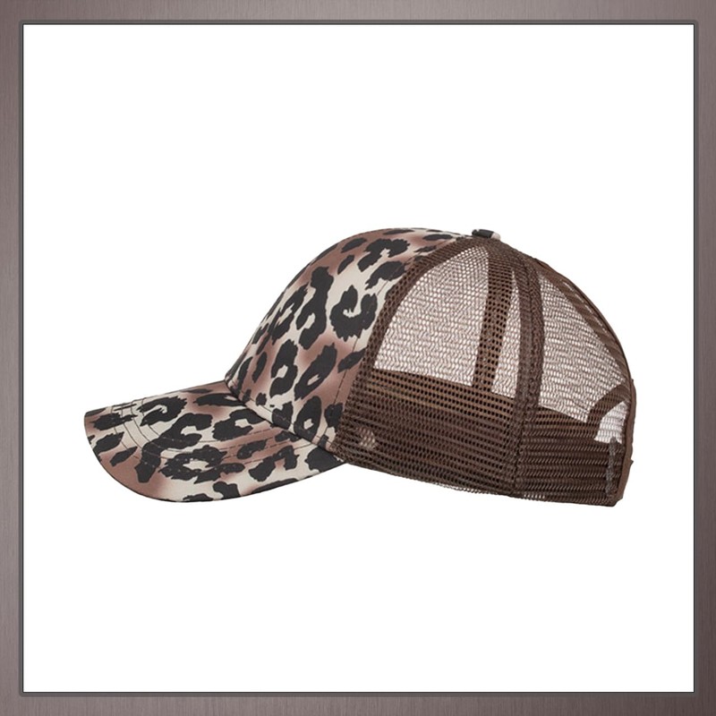 One Limitation CP351 Leopard Print Mesh Cap, Hat, Running, Outdoors,