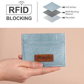 Montana West X Wrangler RFID Card Holder for Women Card ID Cases Small Credit Card Wallet Minimalist Wallets for Women WG200-W054JN