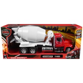 DCD Freightliner 114SD 1/32 Scale Diecast Model Red and White Cement Mixer in "Long Haul Truckers" Series by New Ray