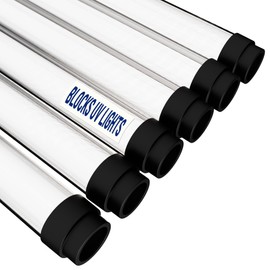 KastLite UV Protective T8 LED/Fluorescent Tube Lamp Replacement Covers - Blocks Up to 520nm - Clear 4 Foot Bulb Modern Guard Sleeves with End Caps for Ceiling Lights & Classroom Fixtures, 6-Pack