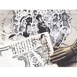 Unbranded 14pcs/pack vintage European lady beauty women themed Decorative Stickers, y06