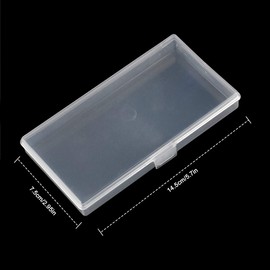 4 Pack Small Plastic Box, Rectangle Clear Bead Box, Craft Storage Box with Flip Lid for Jewerlry Findings, Pills, Screws Organizer (15cm x 8 cm x 2cm)