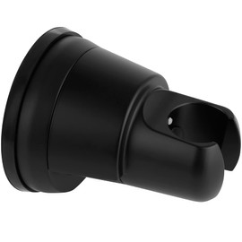 Hibbent Vacuum Suction Cup Shower Head Holder, Removable Shower Head Bracket, Height Adjustable Shower Wand Holder & Wall Mount ABS Plastic Suction Holder for Handheld Shower Head, Matte Black