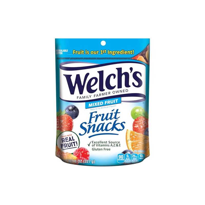 Welch's Fruit Snacks, Mixed Fruit Snack Pack, Gluten Free, 8oz