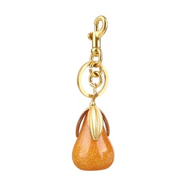 ZACAGO Pear Bag Charm for Women Keychain, Purse Accessory with Cute Fruit Design, Handbag Decoration and Key Chain Resin Gold Yellow Pear