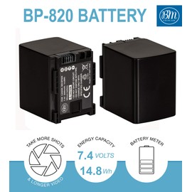 BM Premium 2 BP-820 Batteries for Canon VIXIA HF G50, HF G60, HF G70, XA40, XA45, XA50, XA55, GX10, HF G21, HFG30, HFG40, XA10, XA11, XA15, XA20, XA25, XA30, XA35, XA60, XA65, XA70, XA75, XF400, XF405