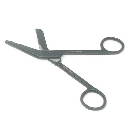 Unbranded Lister Bandage Scissors 5.5" Fluoride  Black EMS Surgical Instruments Economy GR - 1