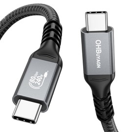 OHBUYAGN 80Gbps Thunderbolt 4 Cable with 8K Video and 240W Charging (3.3FT)