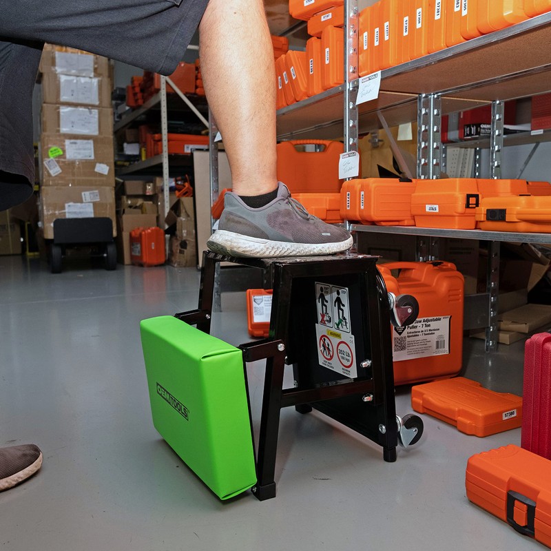 OEMTOOLS 24904 Mechanic Stool and Step Stool, Rolling Stool Adjustable,