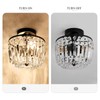 YYJLX Small Crystal Chandelier 2- Lights ，Modern Semi Flush Mount