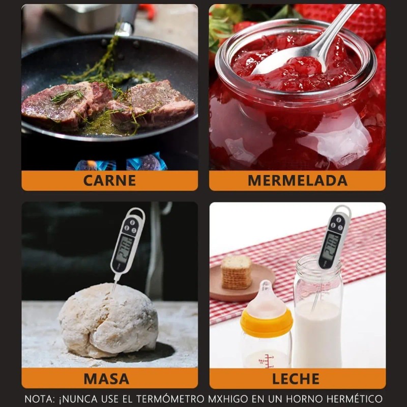 Termómetro Digital De Cocina Para Alimentos Y Carne Blanco