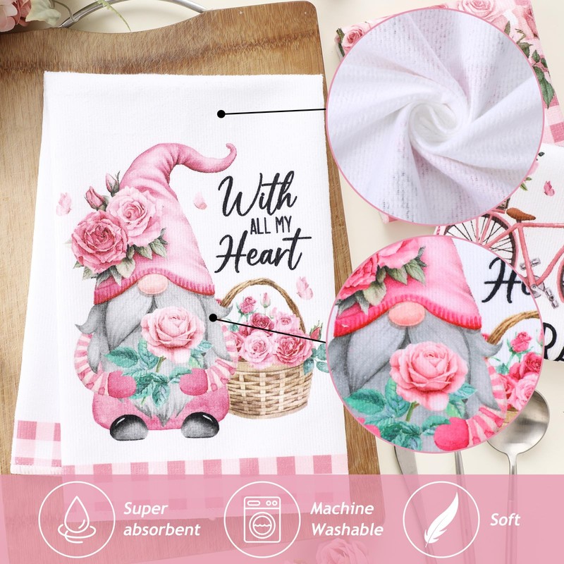 VitalCozy 6 Pcs Lavender Summer Kitchen Towel Set Funny Housewife