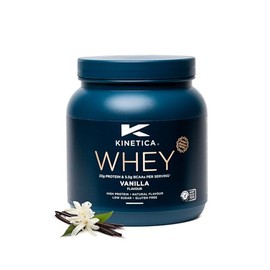 Kinetica Sports Whey Protein Powder Trial Pack - Vanilla Flavour | 23g Protein/Serve, 10 Servings/300g Pack | 5.54g BCAAs | Gluten Free Supplement | Optimum for Muscle Growth & Recovery