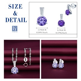 Yumilok Women's Necklace Earrings Jewellery Set Women's Necklace and Earrings 925 Sterling Silver with Zirconia Gifts for Women Girlfriend Mum, Sterling Silver Sterling Silver Zirconia, Cubic Zirconia