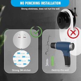 4 Pack Indoor Wall Mount for Yi Home Security Camera, No Punching, Extremely Simple Installation (Camera is NOT Included)
