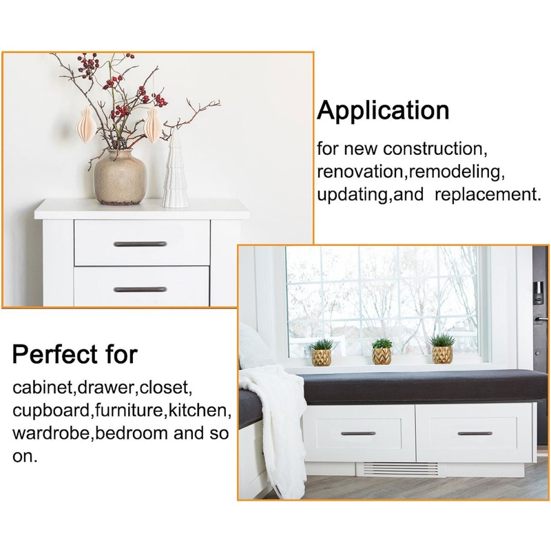 MOROBOR Aluminum Alloy Solid Round Handle, 96 mm Hole Centers