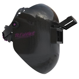 Tefuawe Black Flip Up Chopped Fiberglass Sugar Scoop Welding Helmet, Medium Cut top and Bottom Sugar Scoop Pipeline Welding Hood