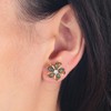 CiNily Flower Earrings, Opal Stud Earrings for Women 14K Gold