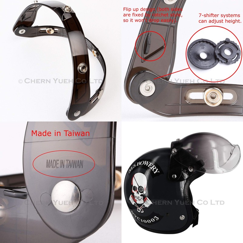 Adapter Flip Up Attachment for Snap Helmet Bubble Shield Visor