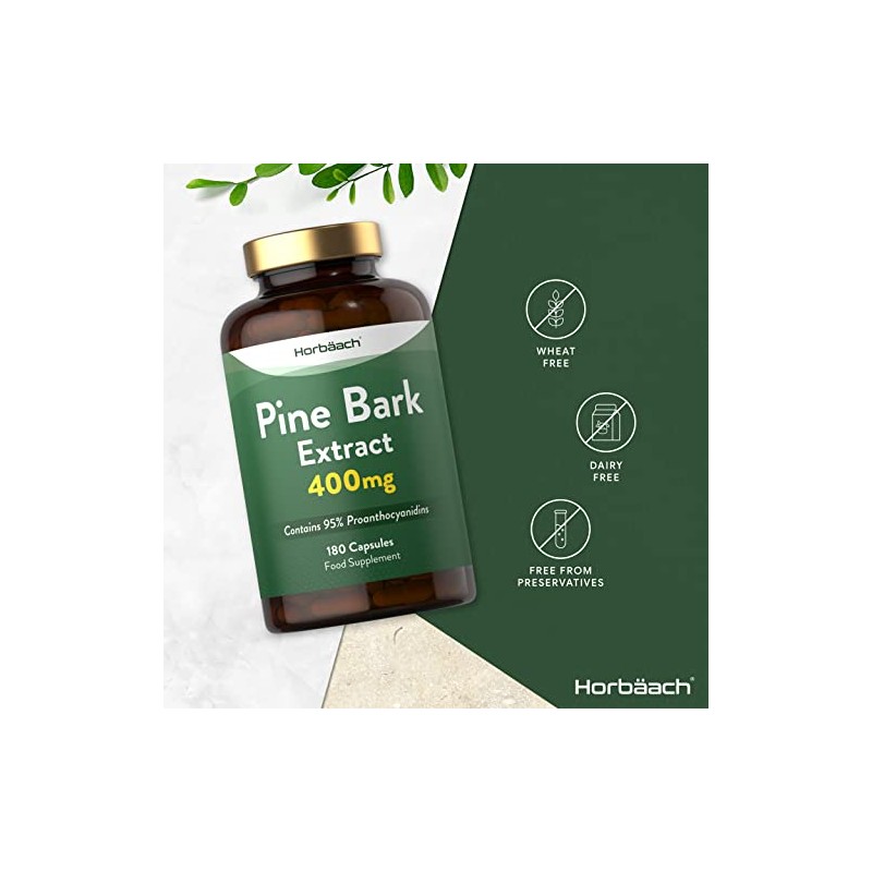 Pine Bark Extract 400mg | 180 Capsules | No Artificial