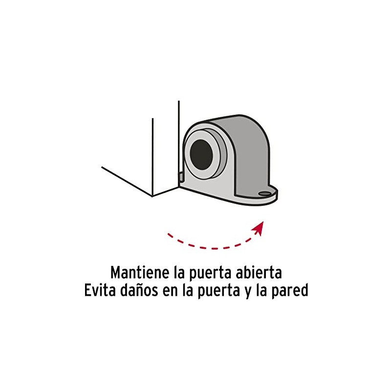 Hermex TOMA-3, Tope para puerta, magnético de cromo
