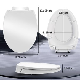 Soft Close Toilet Seat - Elongated for Toto SS114#01 Cotton White Mounting Hardware included
