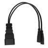 Dual IEC320 C7 to C20 Cord Universal Y Power Splitter