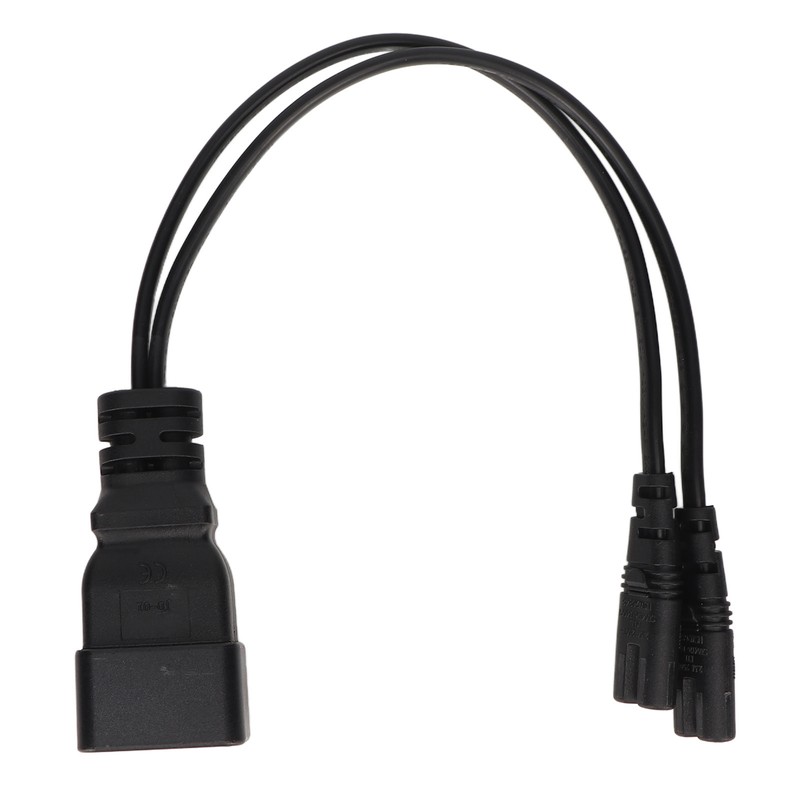 Dual IEC320 C7 to C20 Cord Universal Y Power Splitter