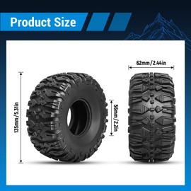 GoHobby RC Tires 2.2inch RC Rubber Tyre Set 4pcs for 1/10 RC Crawler Axial SCX10 AX10 Wraith D90 fit 2.2 Beadlocks