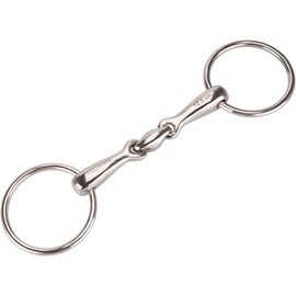 Equinate Water Snaffle Stainless Steel 16 mm Double Jointed 16.5 cm Anatomically Shaped Mouth-friendly Bit with Gentle Impact Laser Engraved Size Specification