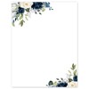 60 Sheets Floral Stationery Letterhead Paper White Blue Flower Letter