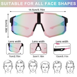 AUTOWNLUX Quick Glasses Polarised Cycling Glasses Sunglasses Windproof Road Bike Glasses Pink for Men and Women Cycling Running Baseball Golf Skiing Mountaineering Fishing