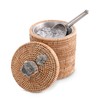 Vagabond House Wicker Ice Bucket with Pewter Orchid Knob, Stainless