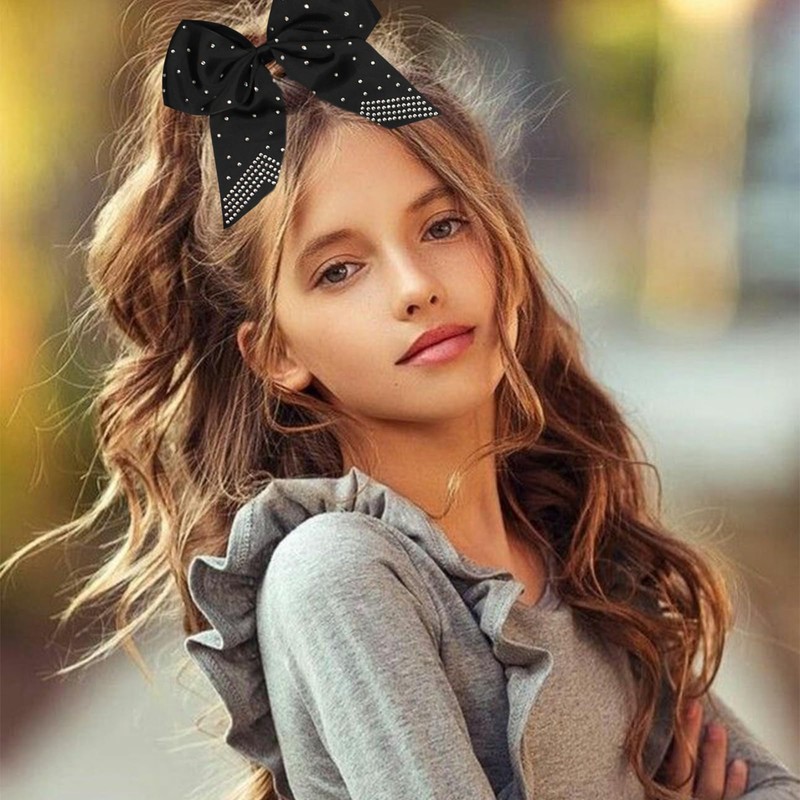 10PCS Glitter Large Cheer Hair Bows, 8inch Large Jumbo Cheer